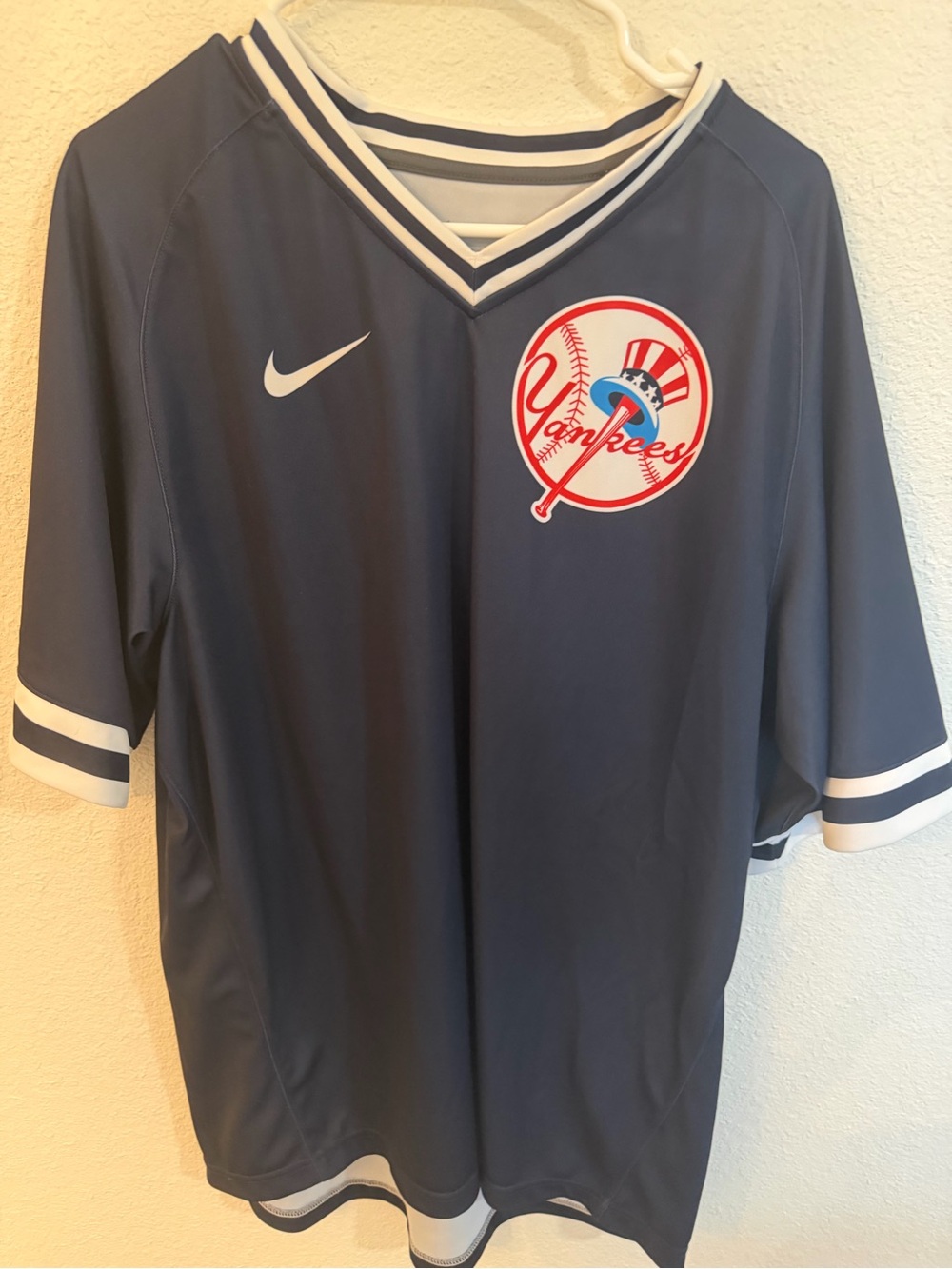 Nike Dark Blue and White Yankees Short Sleeve Jersey